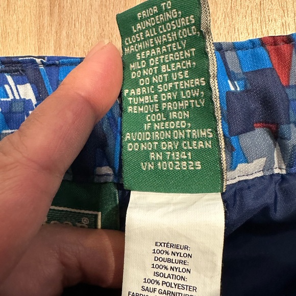 L.L. Bean Boy's Snow Pants Glacier Summit Ink Blue Geo Ski Pants Sz 14 - Picture 15 of 15